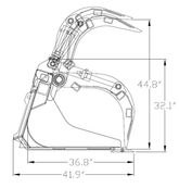 Grapple Severe Xtreme Duty Grapple Bucket (Rubber Tire Machine up to 130hp)