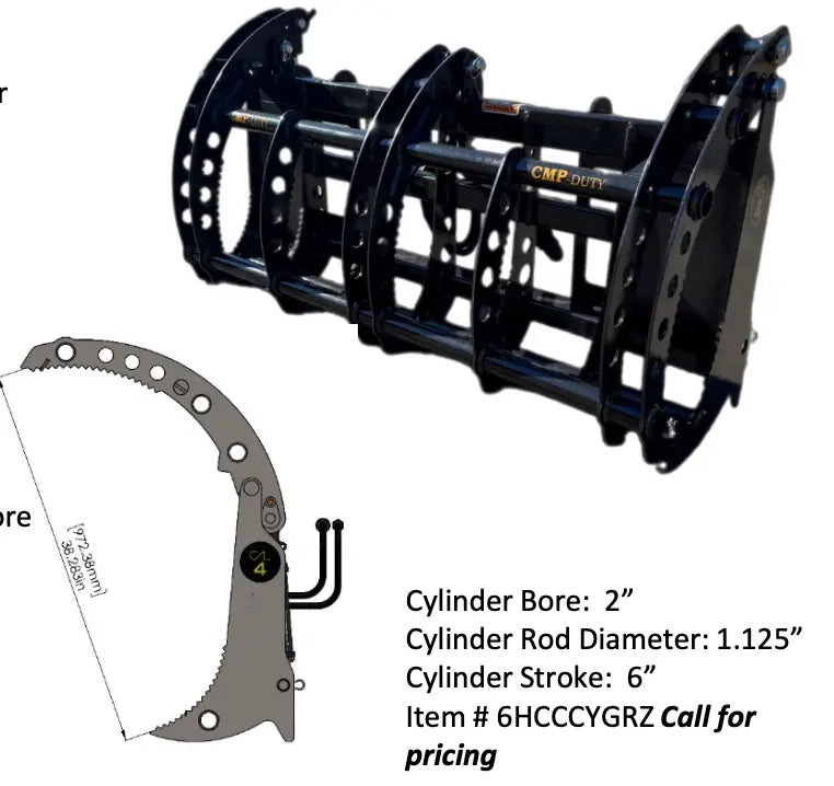 Grapple Compact Root Rake Grappe (Tractor Loader up to 50-75hp) Construction Attachments