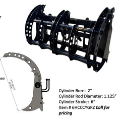 Grapple Compact Root Rake Grappe (Tractor Loader up to 50-75hp) Construction Attachments