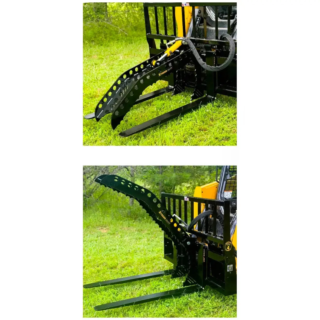 T-Rex Pallet Fork Grapple Attachment – 55" Opening | 3,000 PSI Hydraulic Clamp Bad Ass Attachments