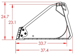 General Purpose Bucket Severe Xtreme Duty Extended Bottom Low Profile 67"-73"