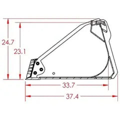 General Purpose Bucket Severe Xtreme Duty Extended Bottom Low Profile 67"-73" Construction Attachments